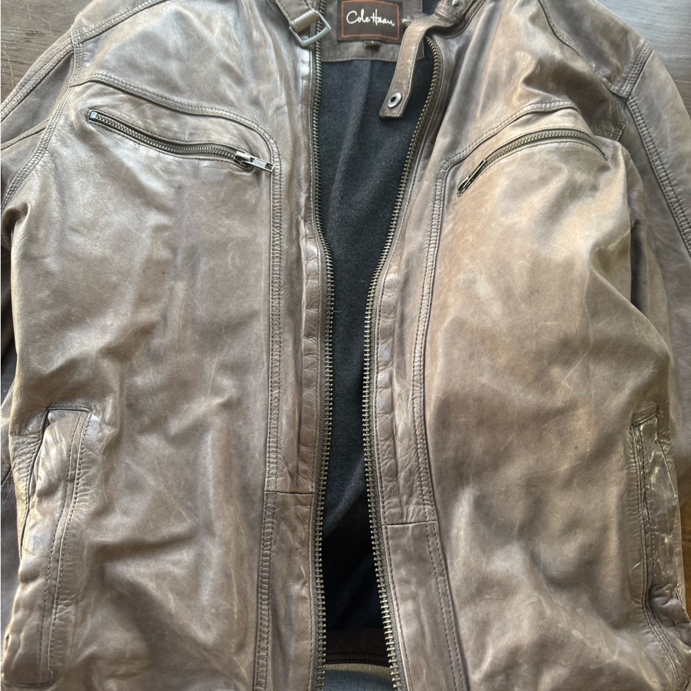 Cole Haan Men's Brown Leather Jacket